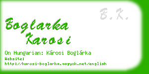 boglarka karosi business card